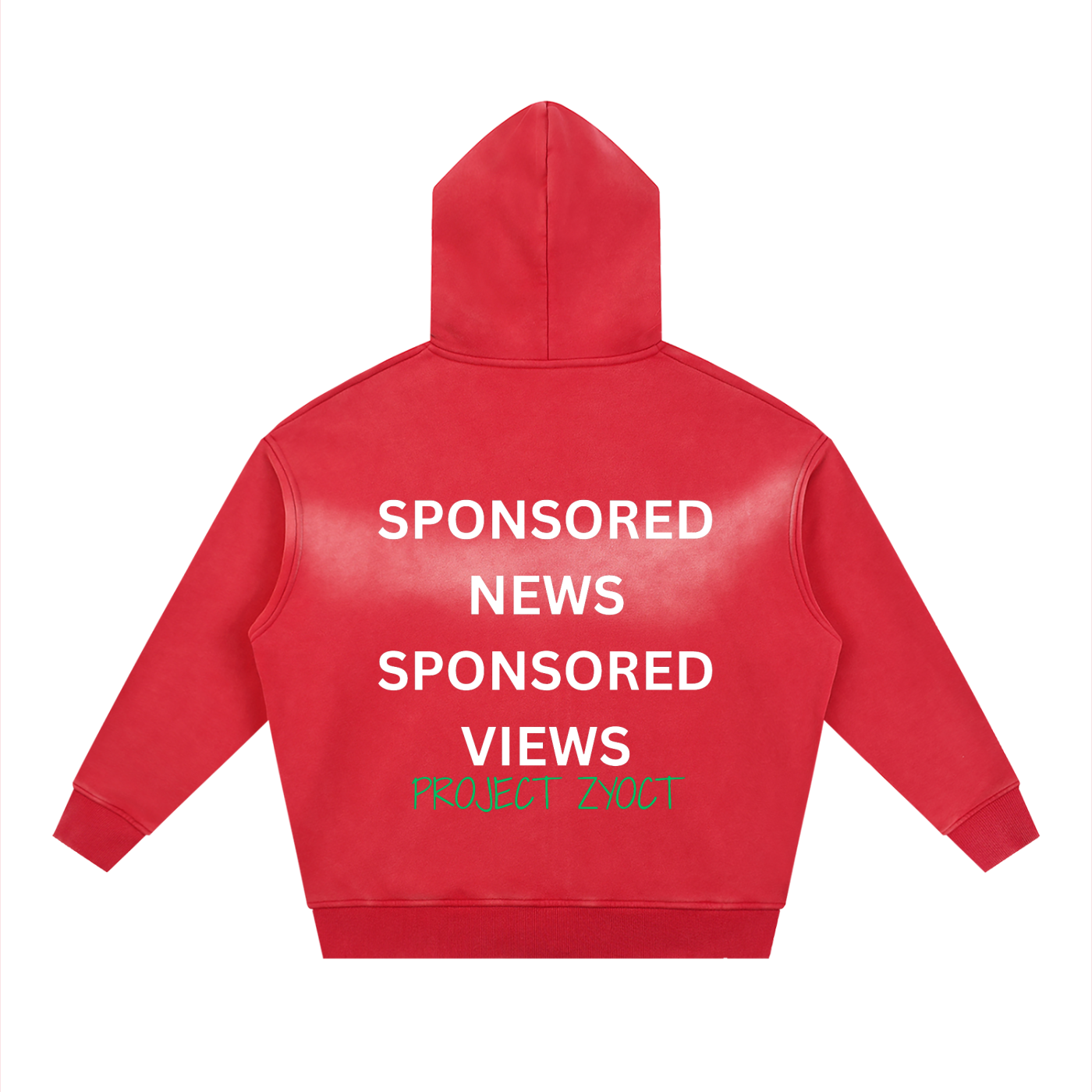 "Sponsored News Sponsored Views" faded Zipper Hoodie