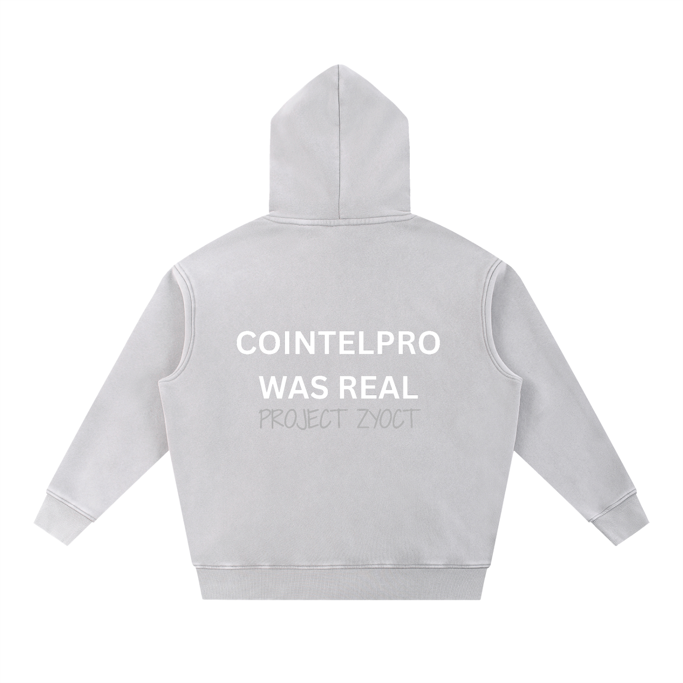 "COINTELPRO Was Real" Snow Wash Oversize Hoodie
