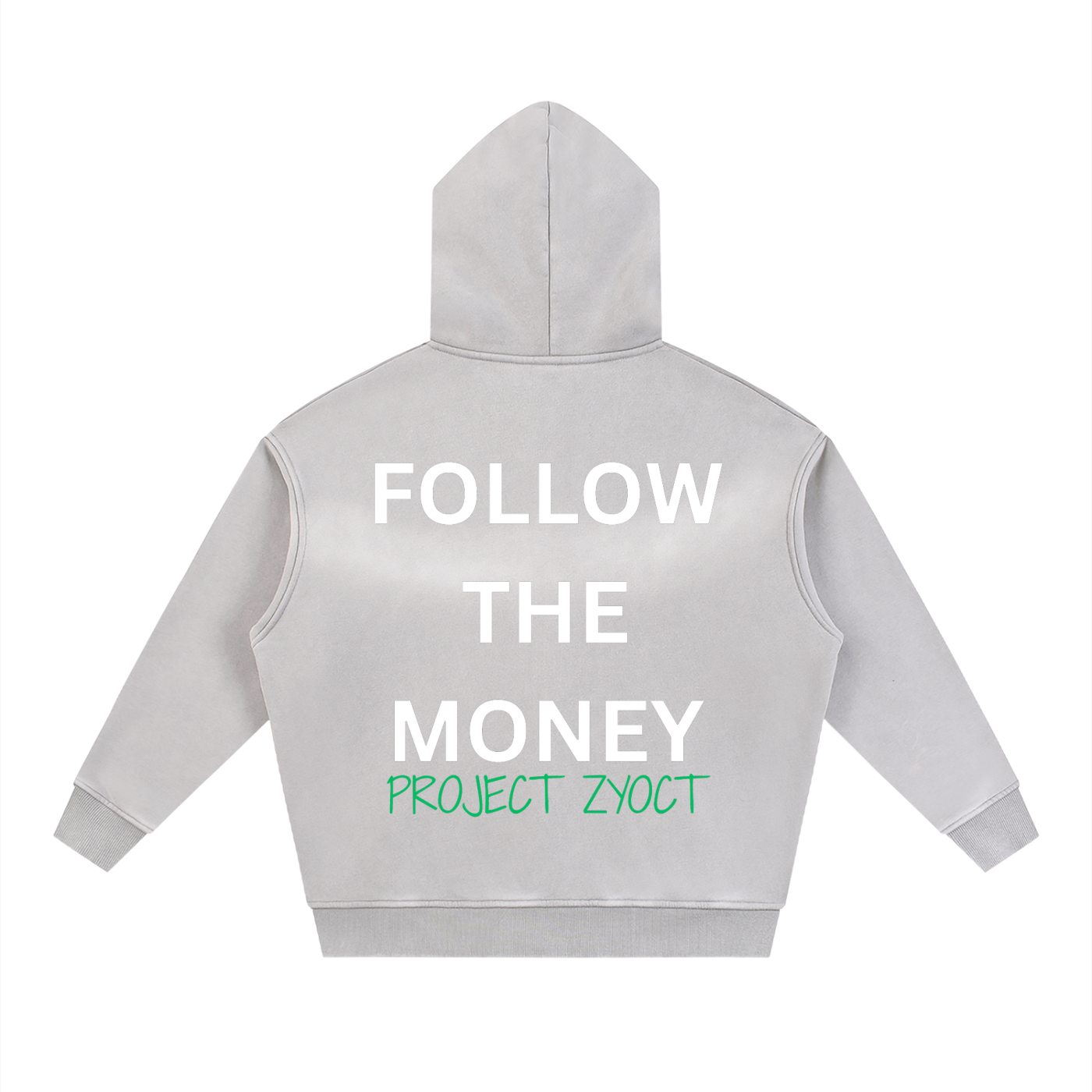 "Follow the Money" Faded Zipper Hoodie