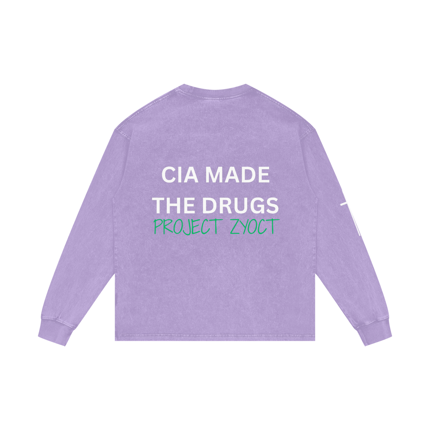 "CIA Made the Drugs" Acid Wash Long Sleeve