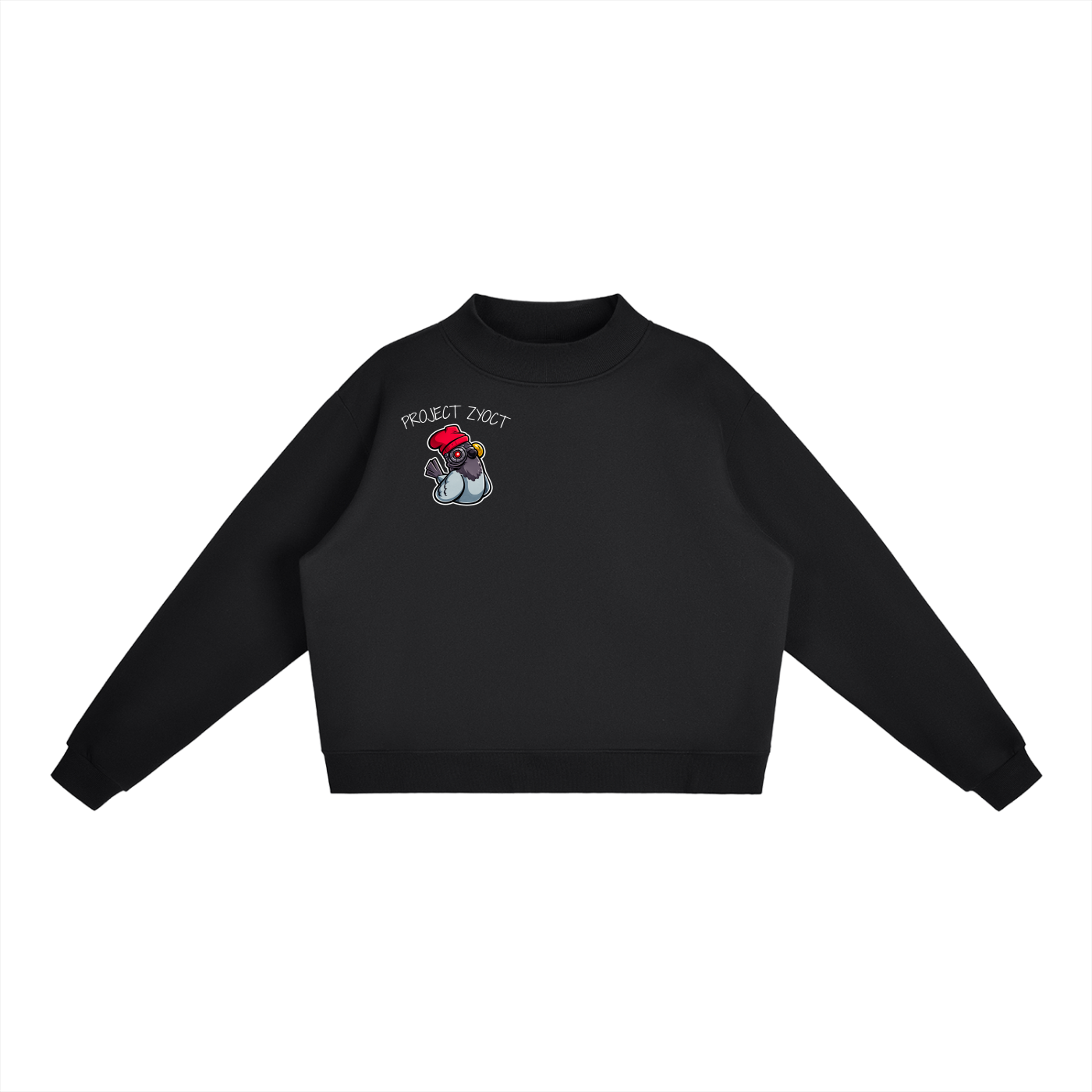 "RED FLAGS" Mock-Neck Crew Sweatshirt