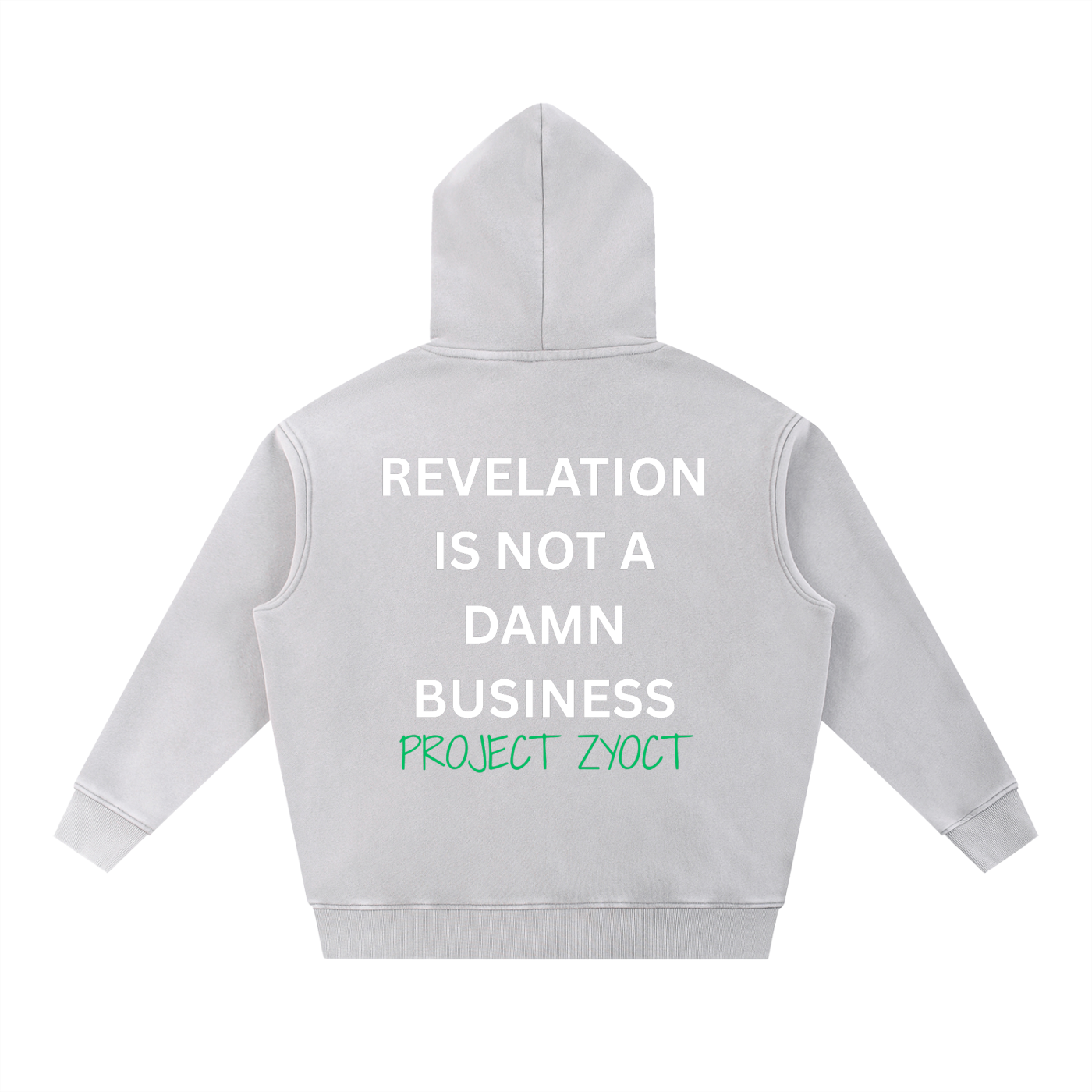 "Revelation is Not a Damn Business" Snow Wash Oversize Hoodie