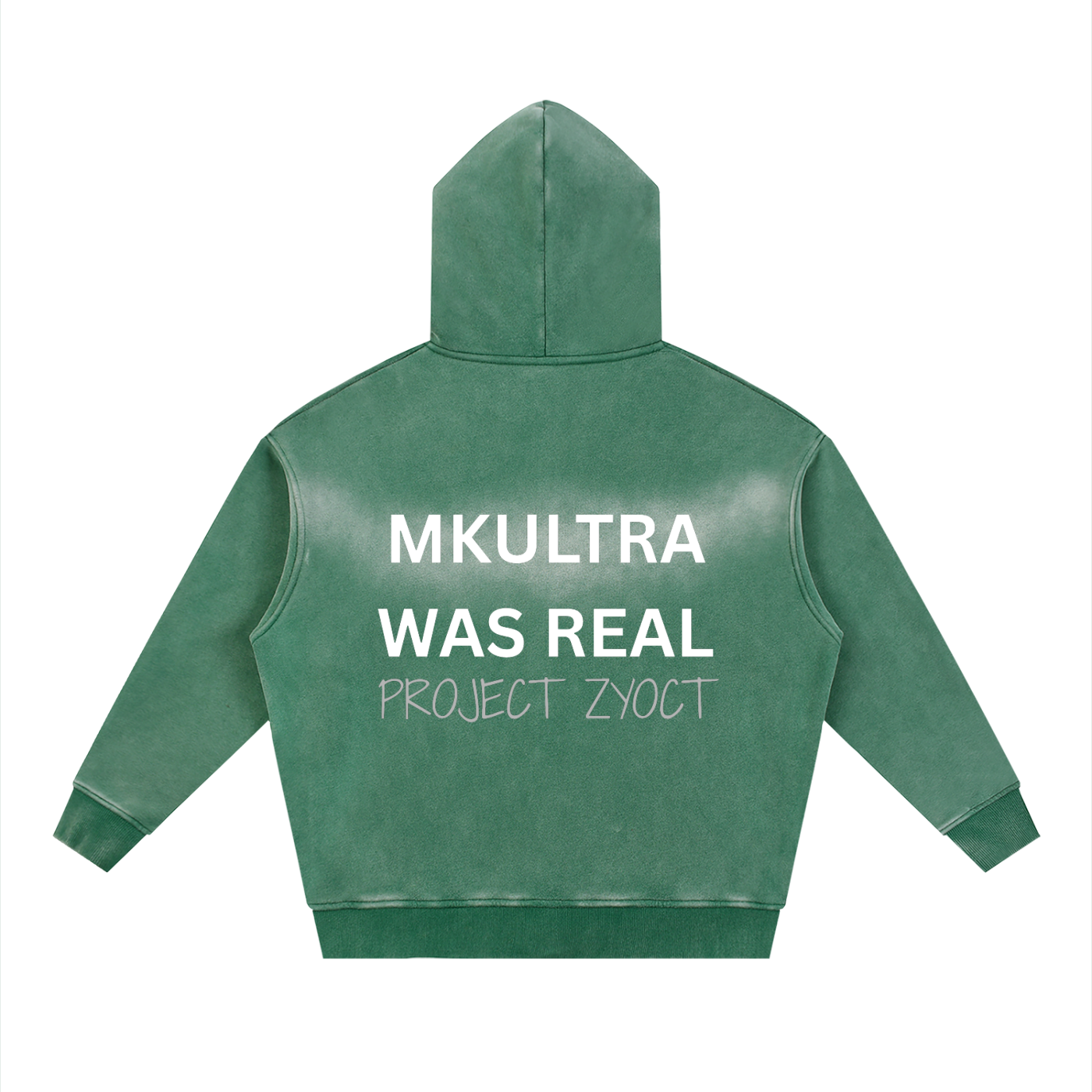 "MKUltra Was Real" Faded Zipper Hoodie