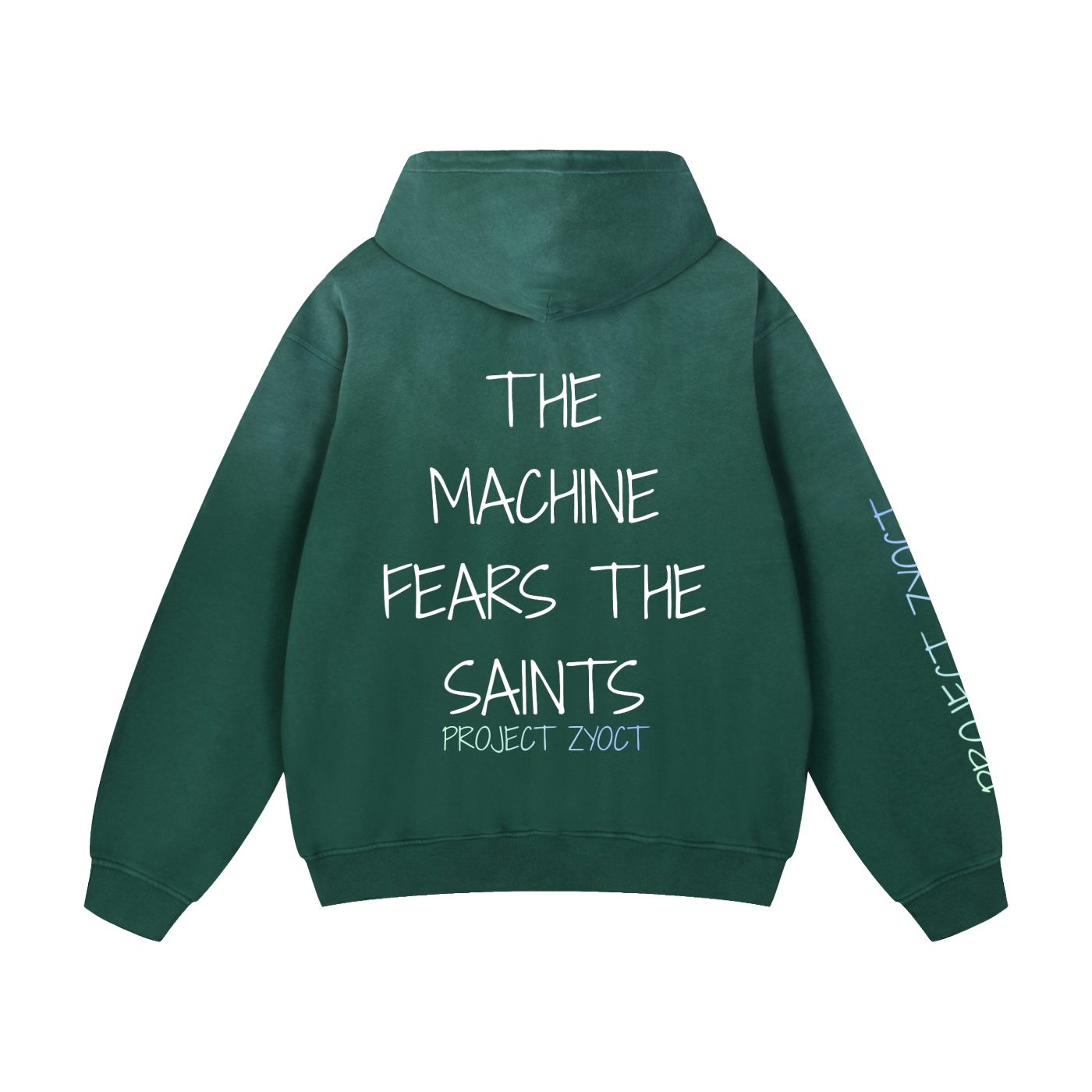 "THE MACHINE FEARS THE SAINTS" Heavyweight Sunfade Oversized Hoodie
