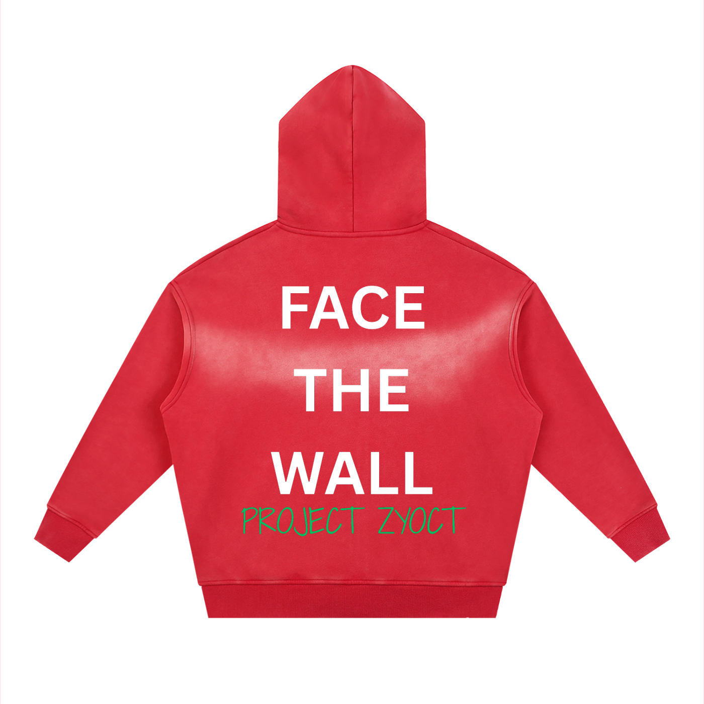 "Face the Wall" Faded Zipper Hoodie