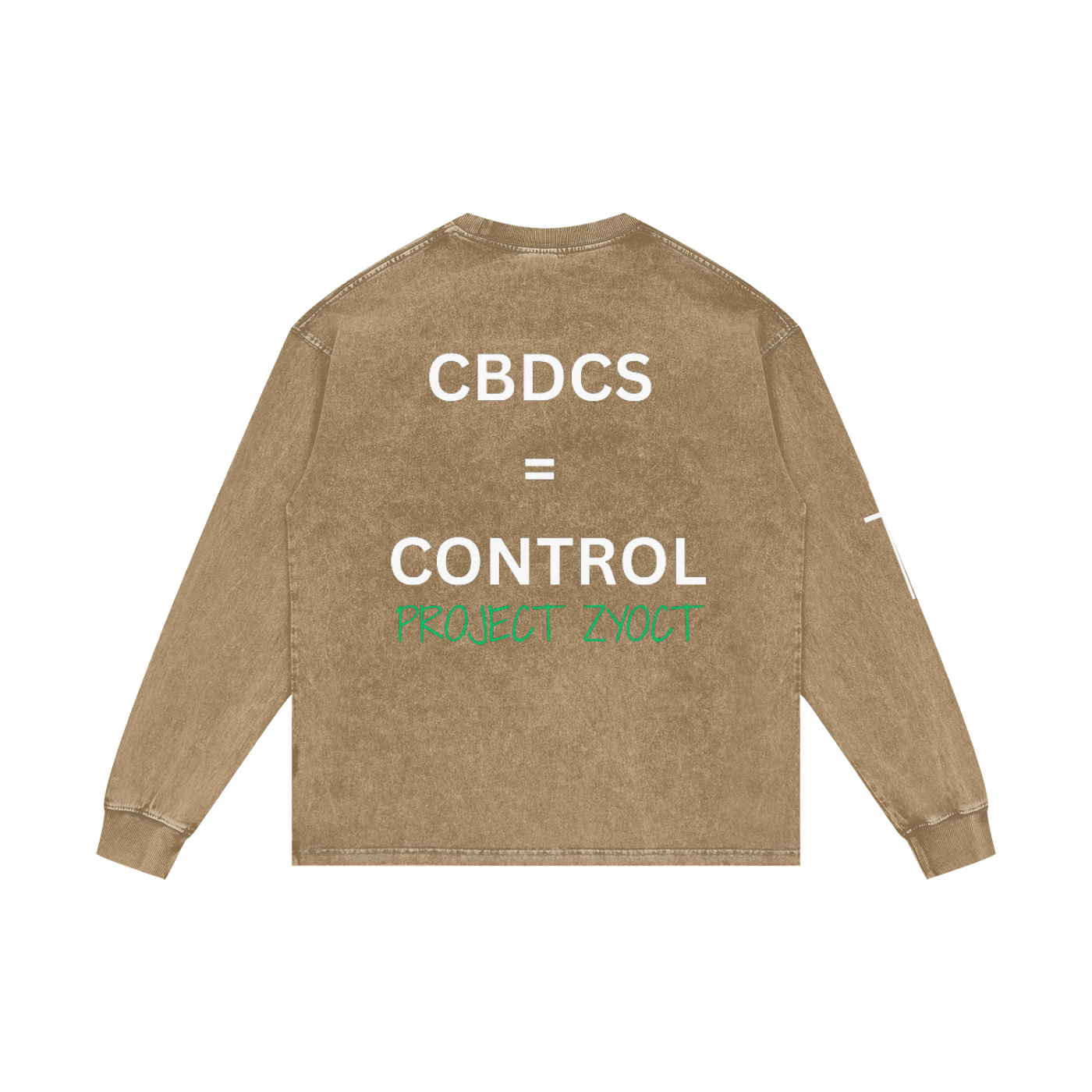 "CBDCs = Control" Acid Wash Long Sleeve