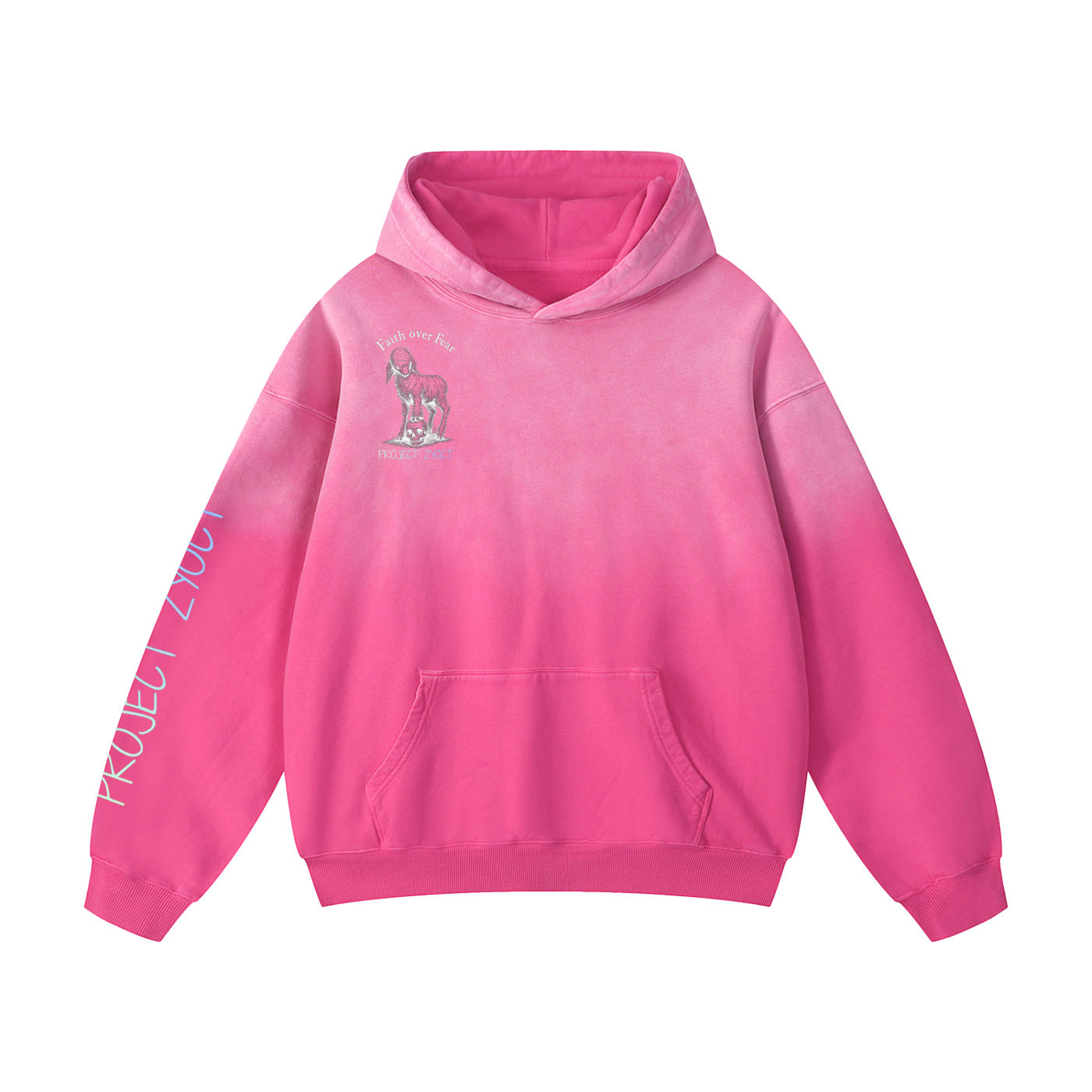 "NO EARTHLY KING" Heavyweight Sunfade Oversized Hoodie