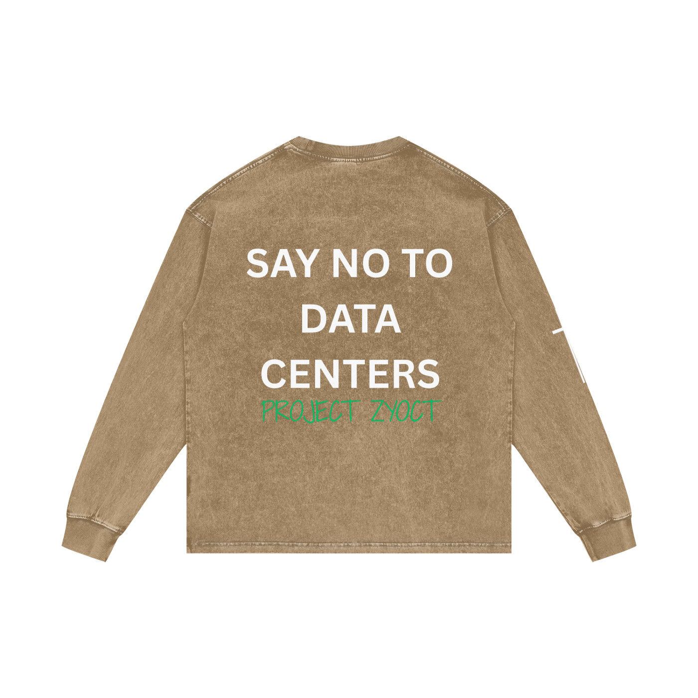 "Say No to Data Centers" Acid Wash Long Sleeve