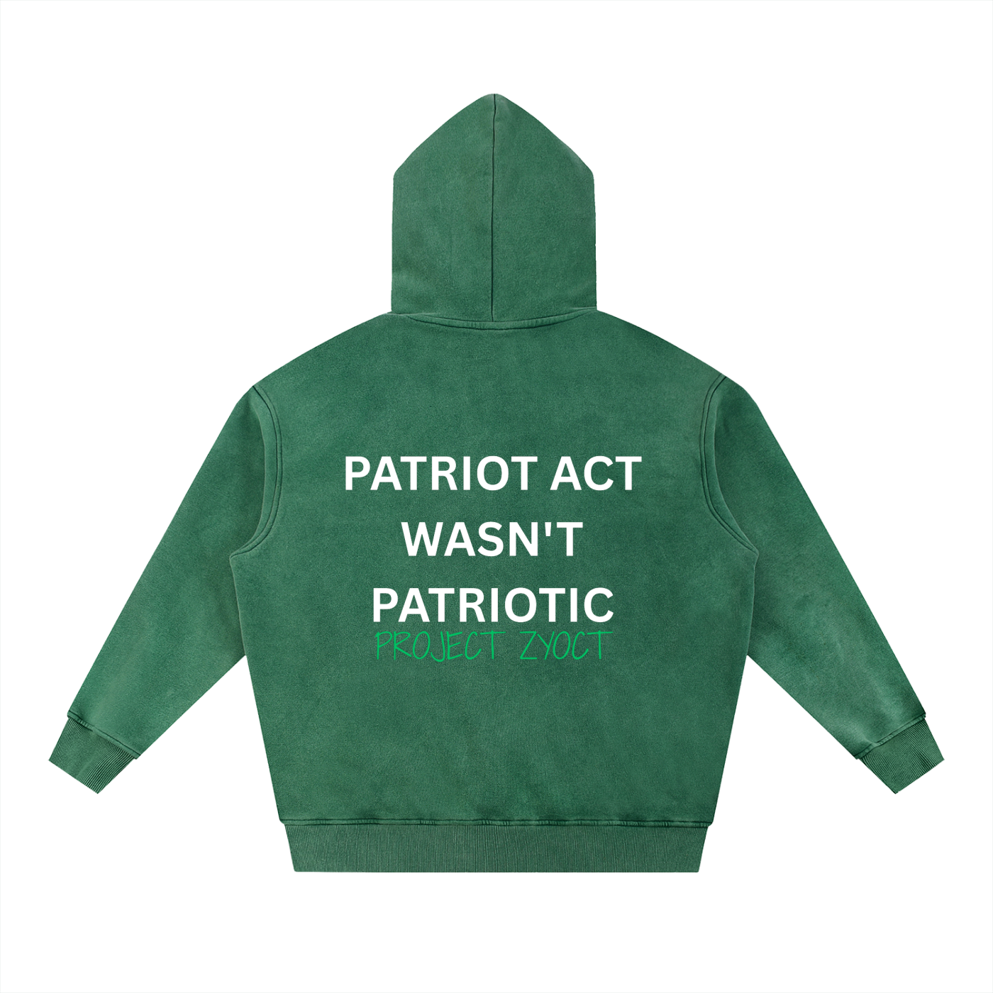 "Patriot Act Wasn't Patriotic" Snow Wash Oversize Hoodie