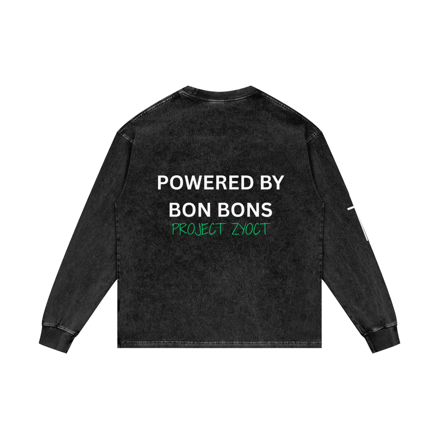 "Powered by Bon Bons" Acid Wash Long Sleeve