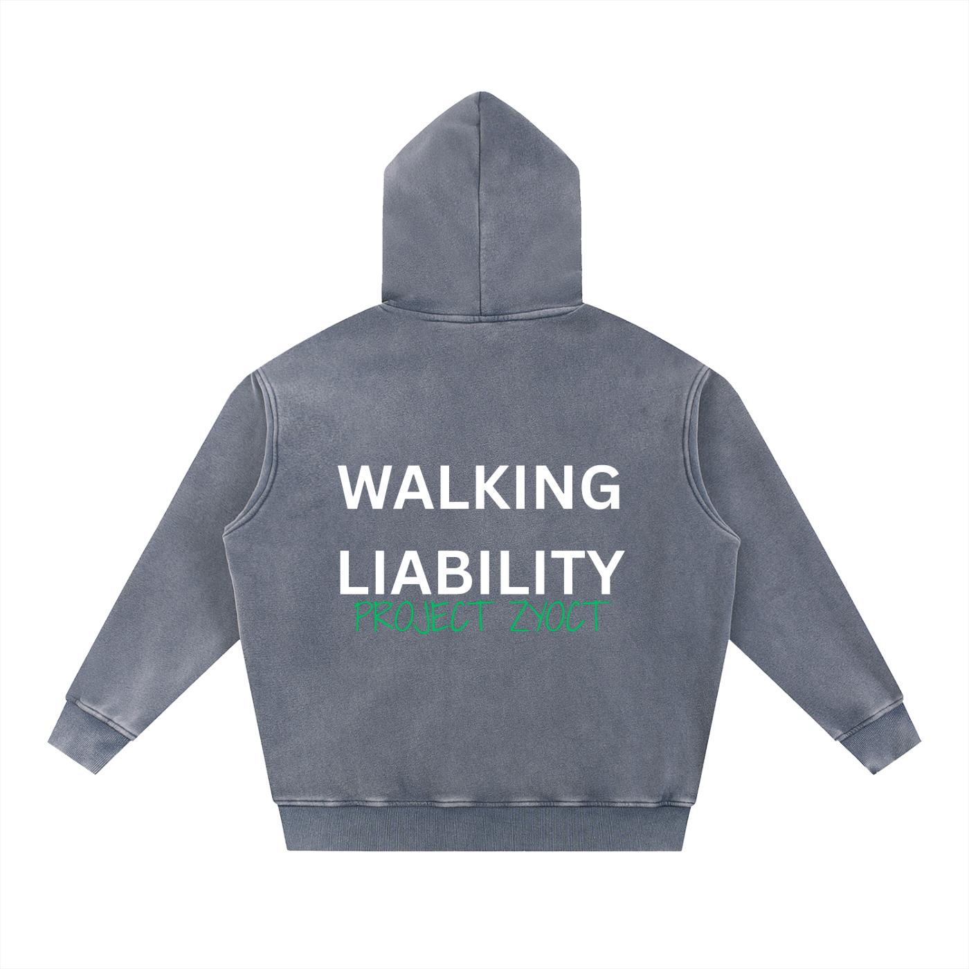 "Walking Liability" Snow Wash Oversize Hoodie