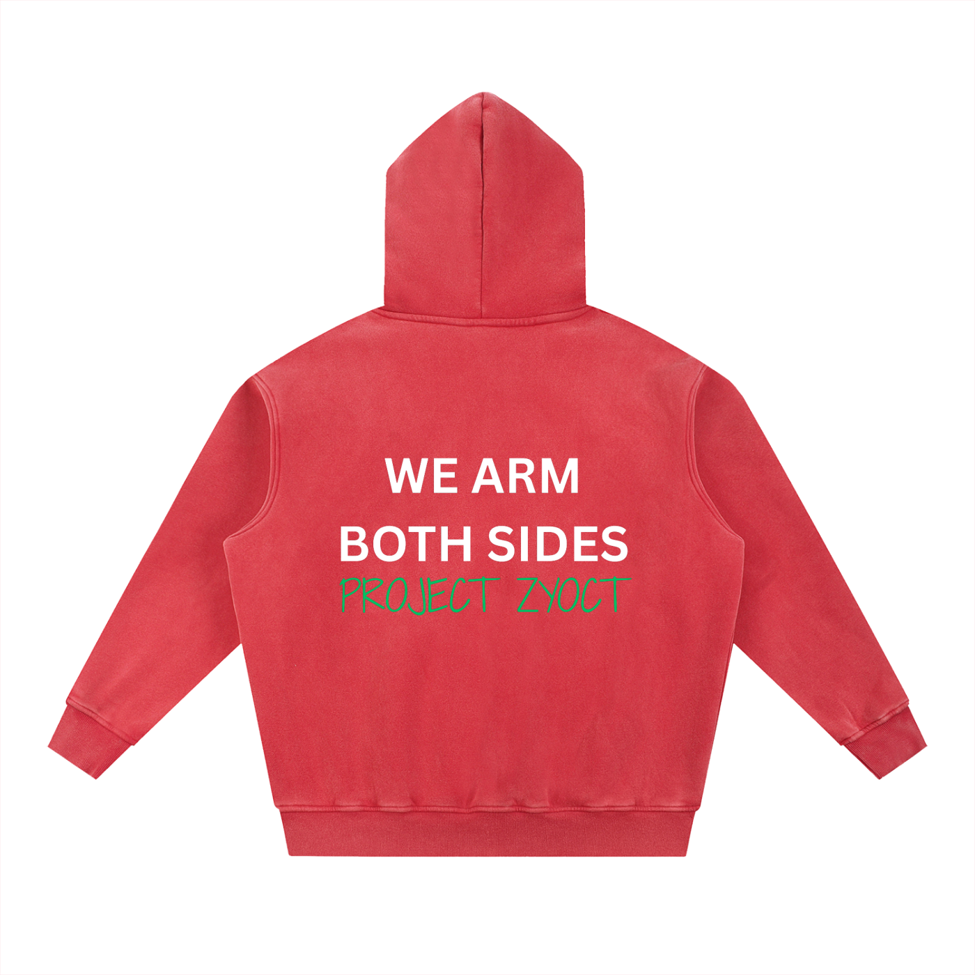 "We Arm Both Sides" Snow Wash Oversize Hoodie