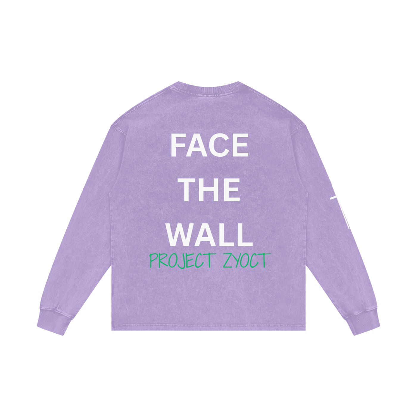 "Face the Wall" Acid Wash Long Sleeve