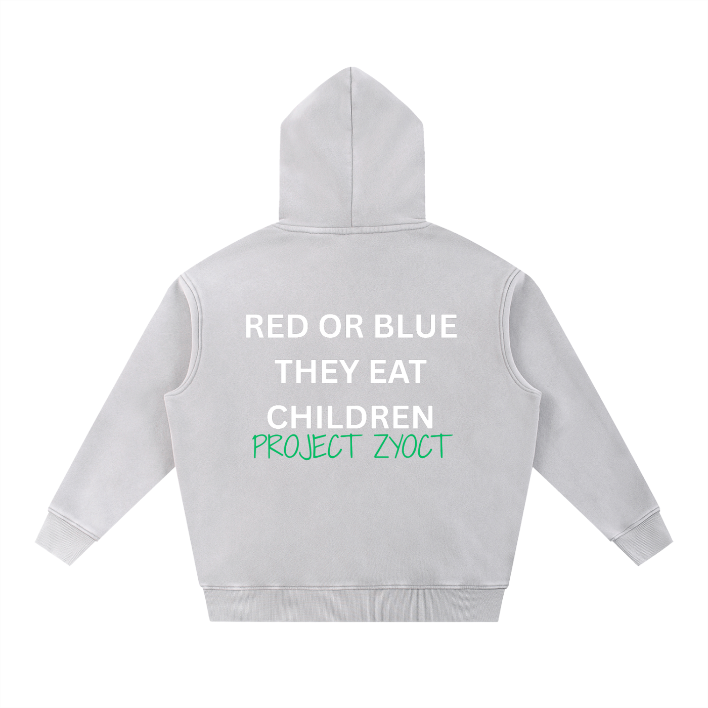 "Red or Blue They Eat Children" Snow Wash Oversize Hoodie