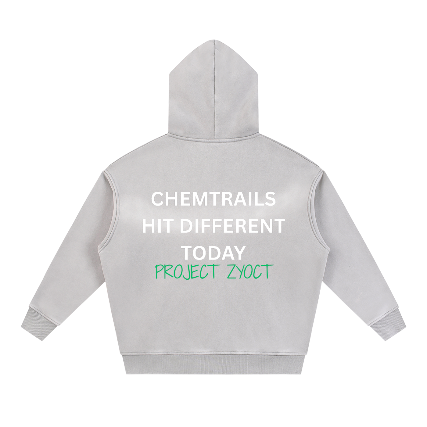 "Chemtrails Hit Different Today" Faded Zipper Hoodie