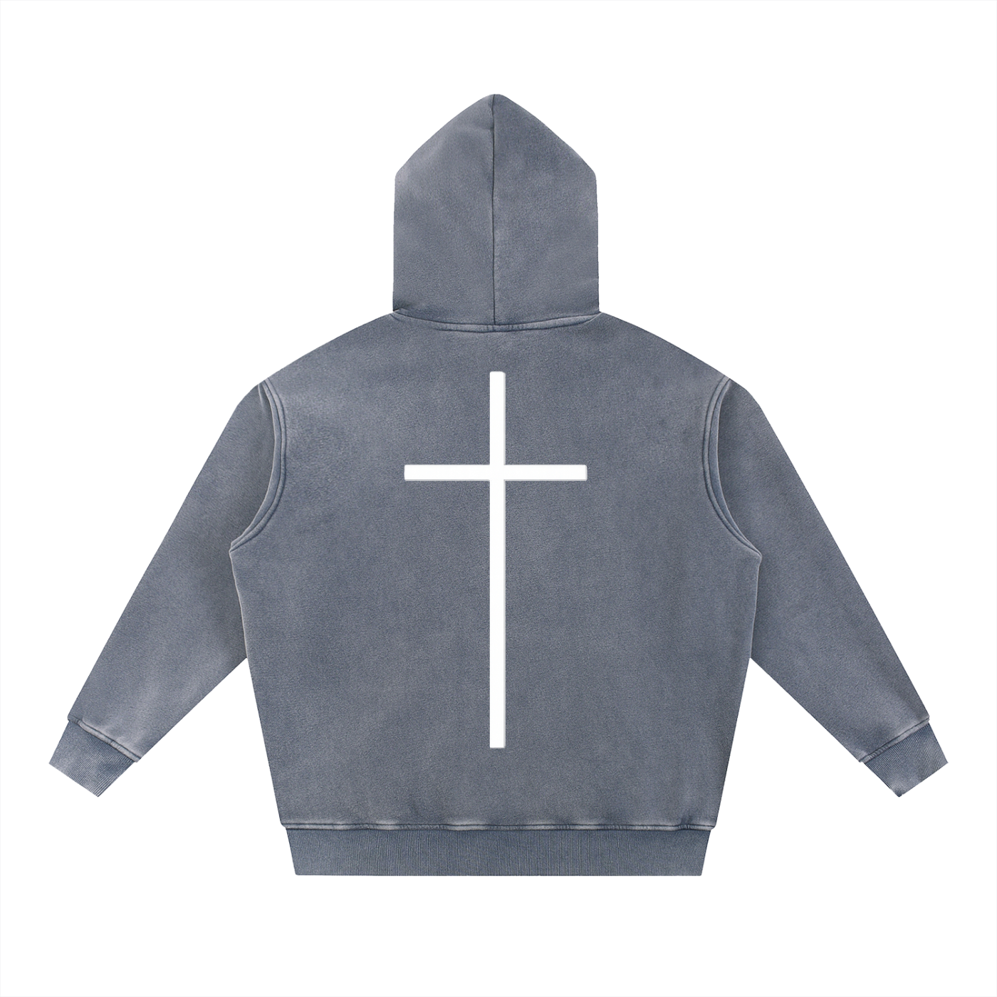 Simple Cross Snow Wash Oversize Hoodie