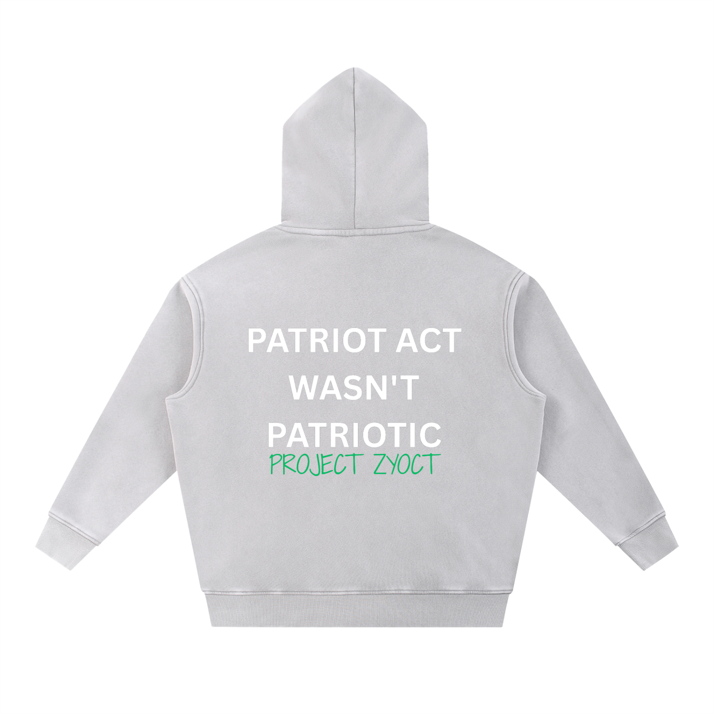 "Patriot Act Wasn't Patriotic" Snow Wash Oversize Hoodie