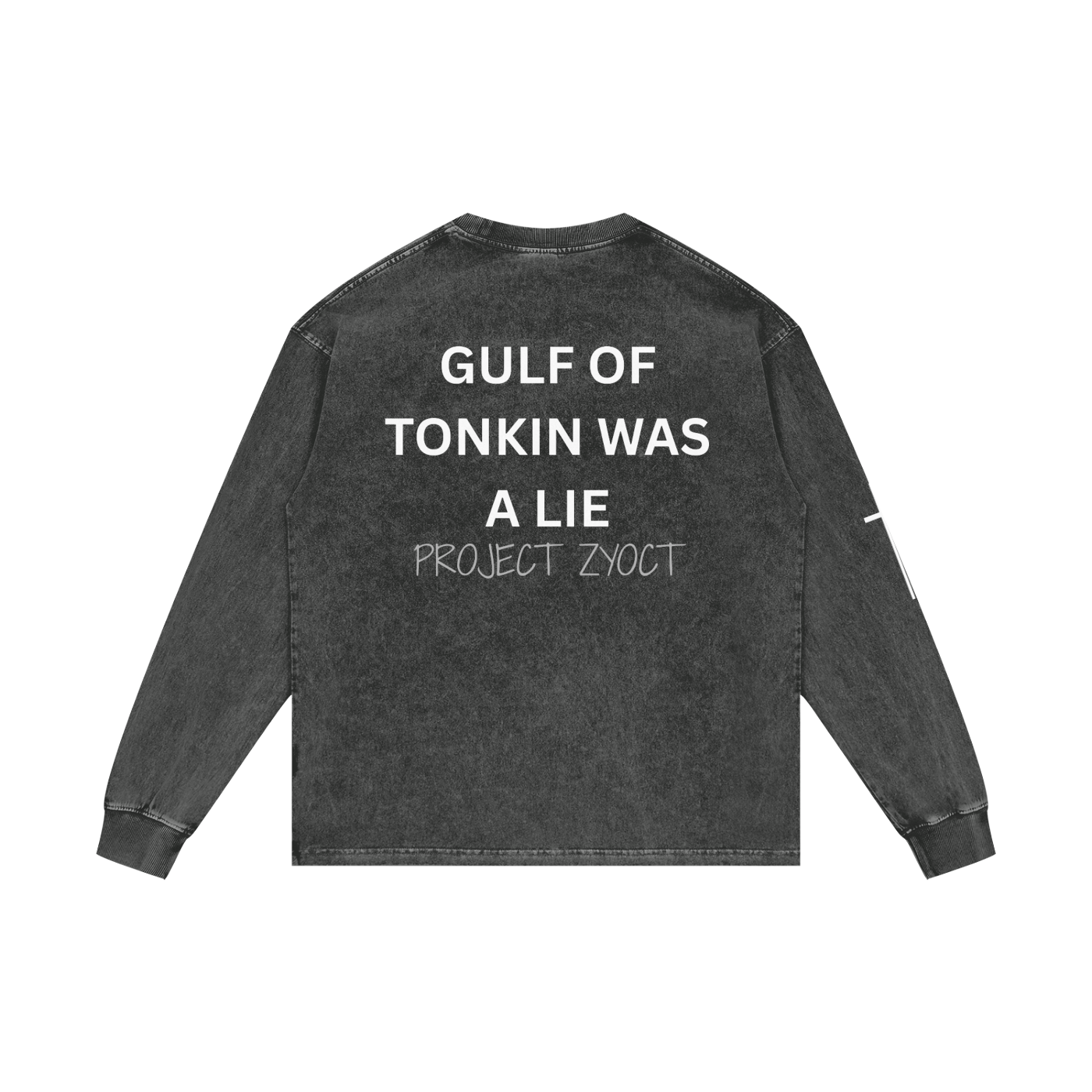 "Gulf of Tonkin Was a Lie" Acid Wash Long Sleeve
