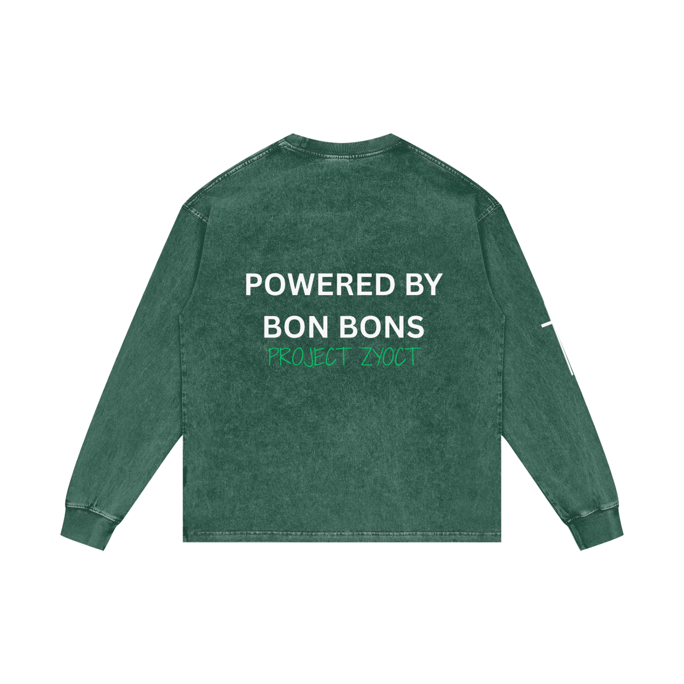 "Powered by Bon Bons" Acid Wash Long Sleeve