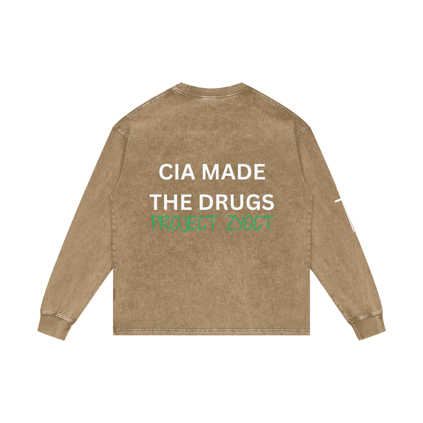 "CIA Made the Drugs" Acid Wash Long Sleeve