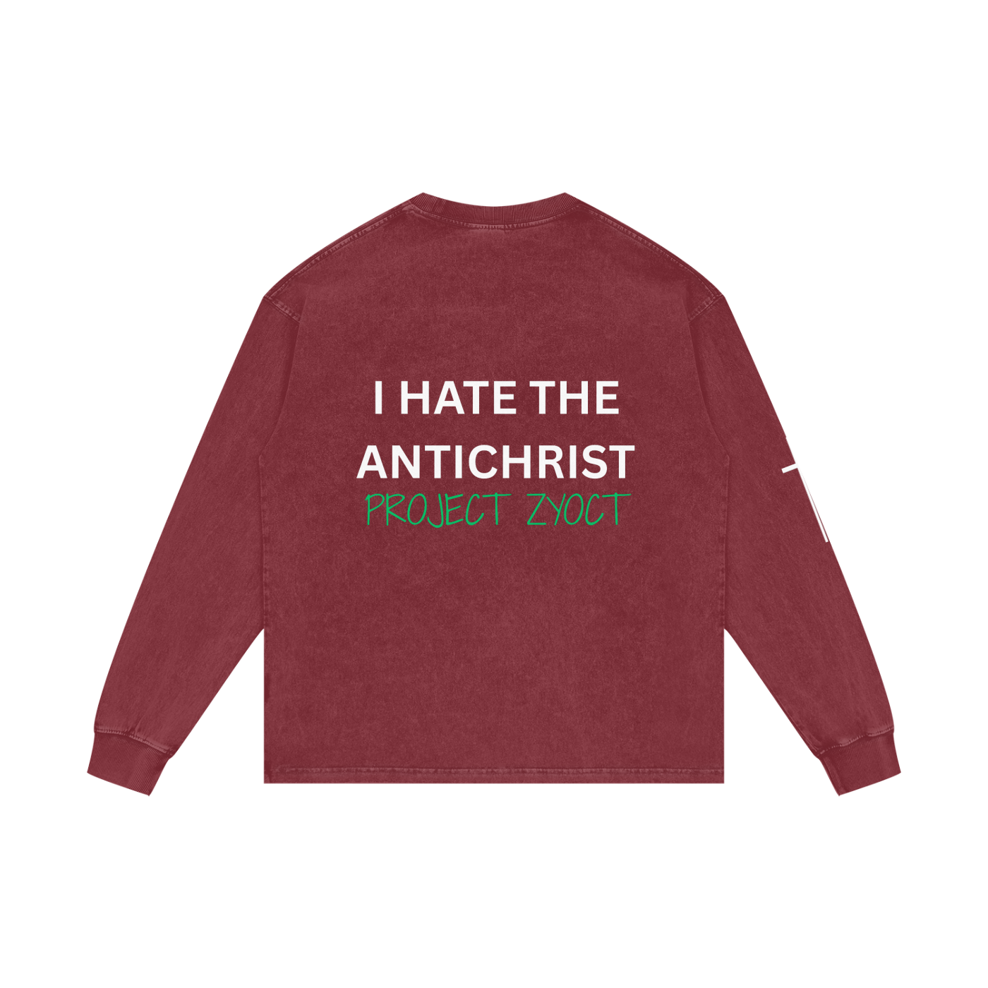"I Hate the Antichrist" Acid Wash Long Sleeve