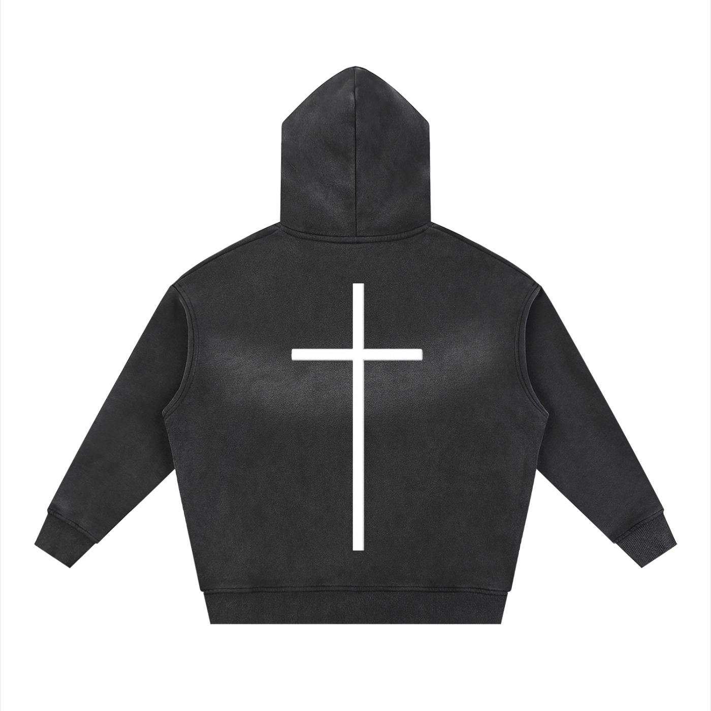Simple Cross faded Zipper Hoodie