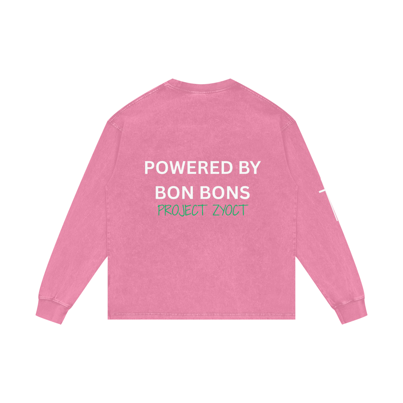 "Powered by Bon Bons" Acid Wash Long Sleeve