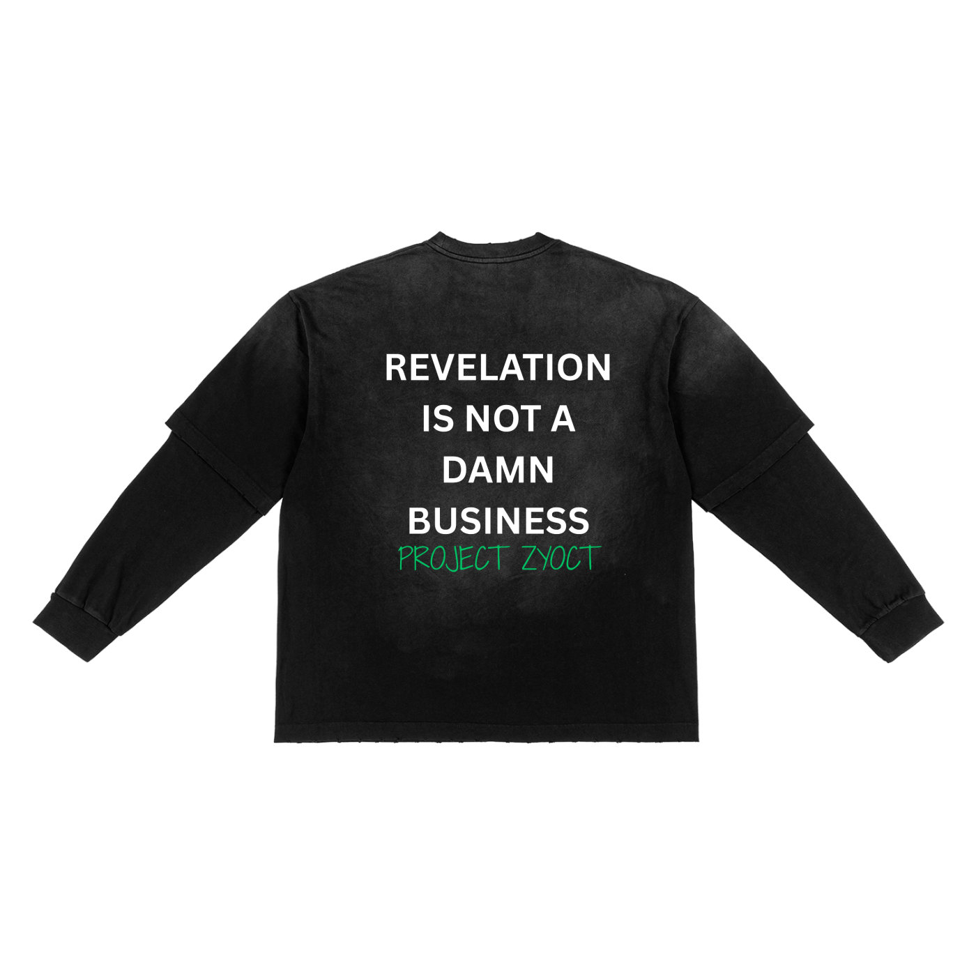"Revelation is Not a Damn Business" Sunfade Two-Piece Shirt