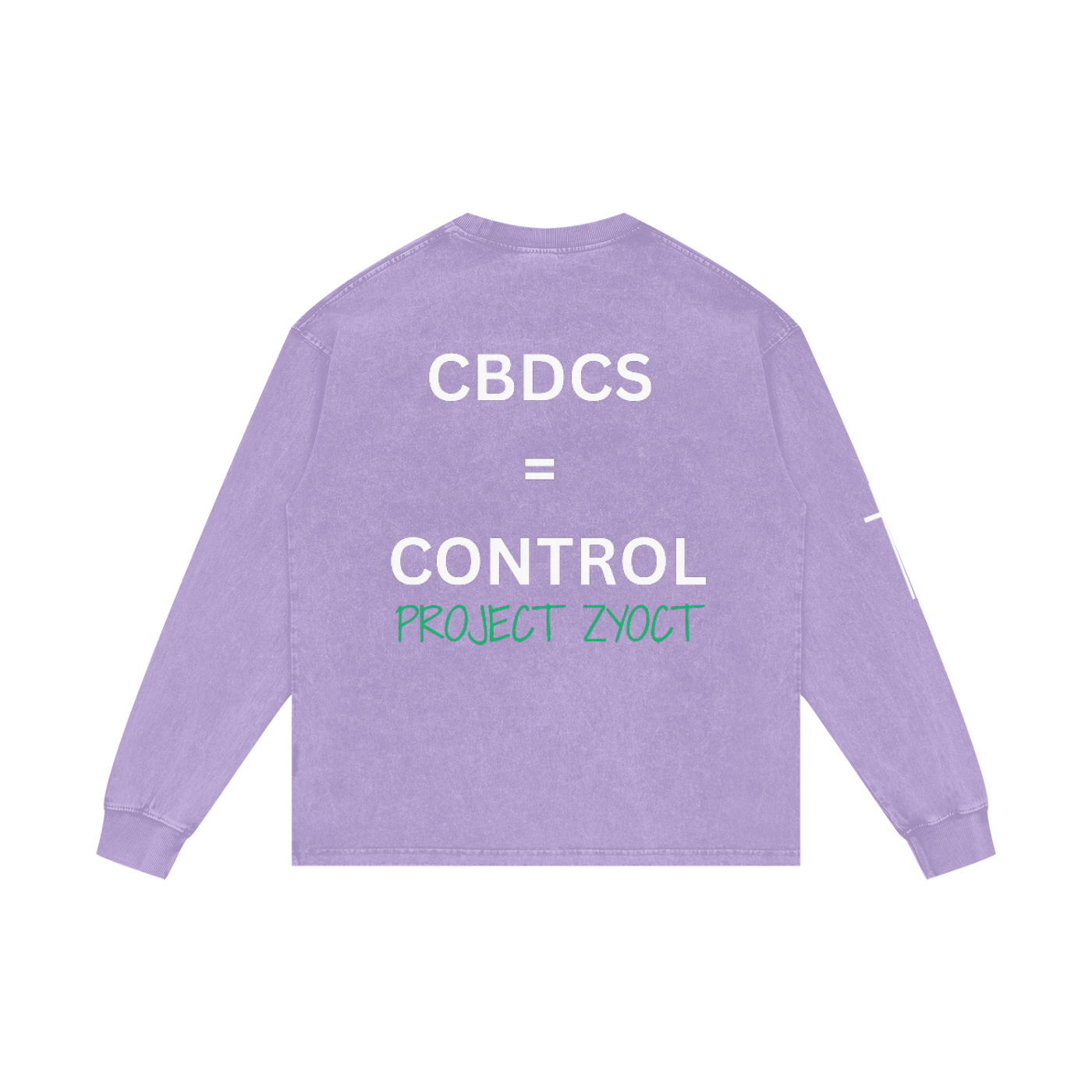 "CBDCs = Control" Acid Wash Long Sleeve