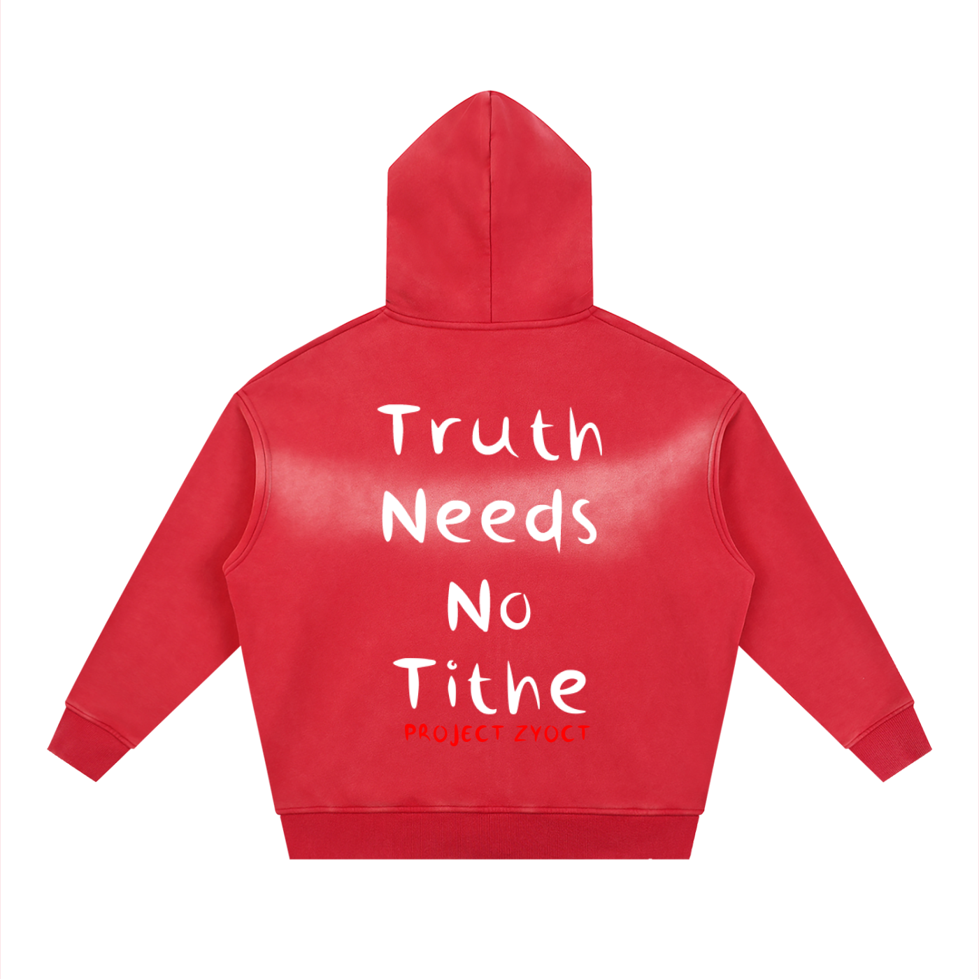 "Truth Needs No Tithe" faded Zipper Hoodie