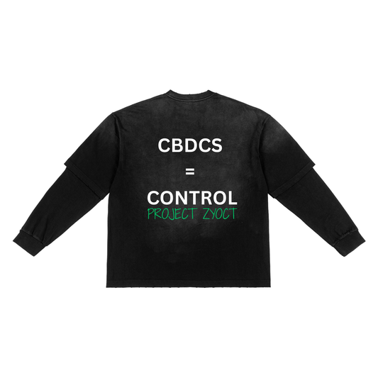 "CBDCs = Control" Sunfade Two-Piece Shirt
