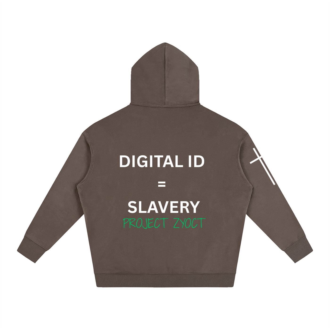 "Digital ID = Slavery" Oversize Hoodie