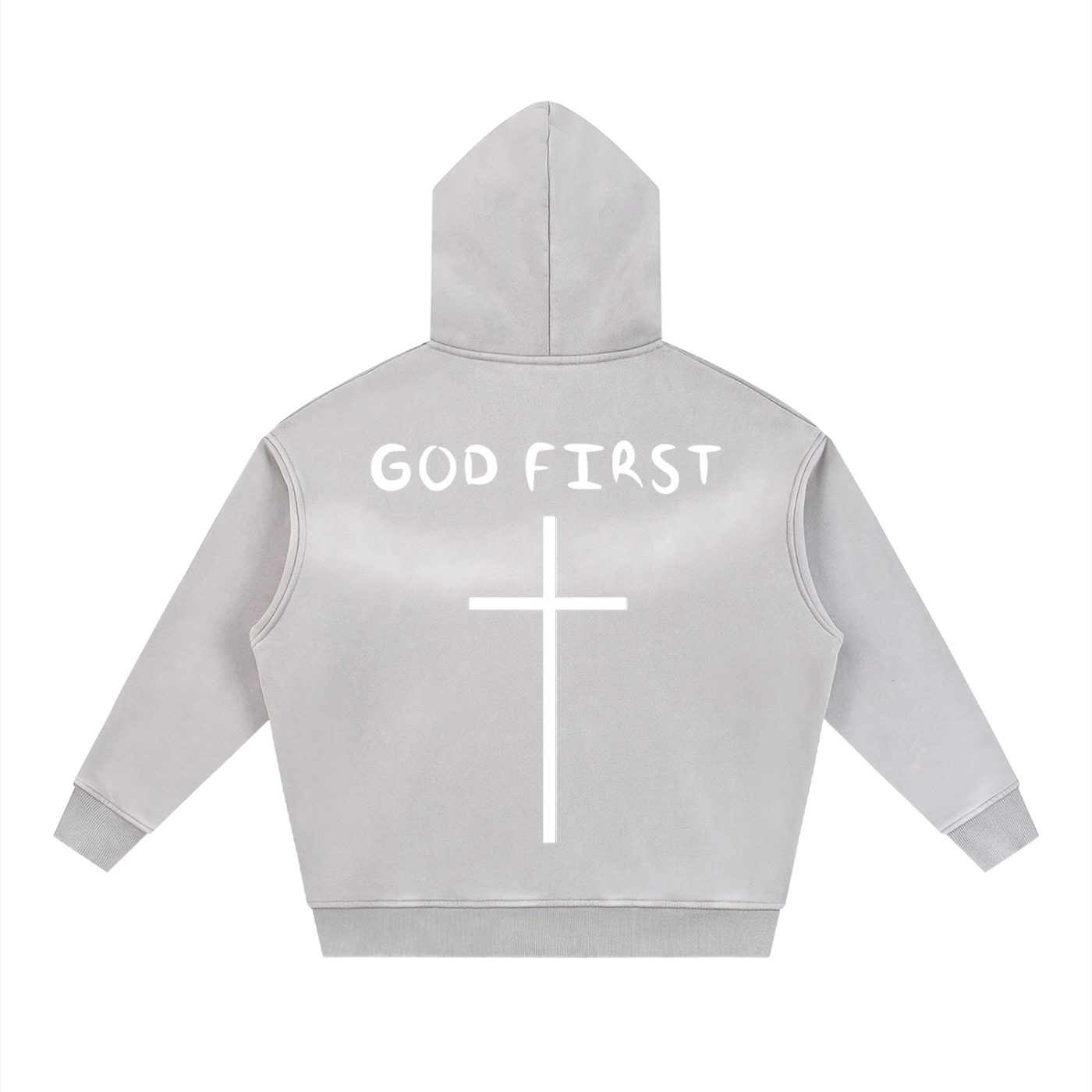 "GOD FIRST" faded Zipper Hoodie