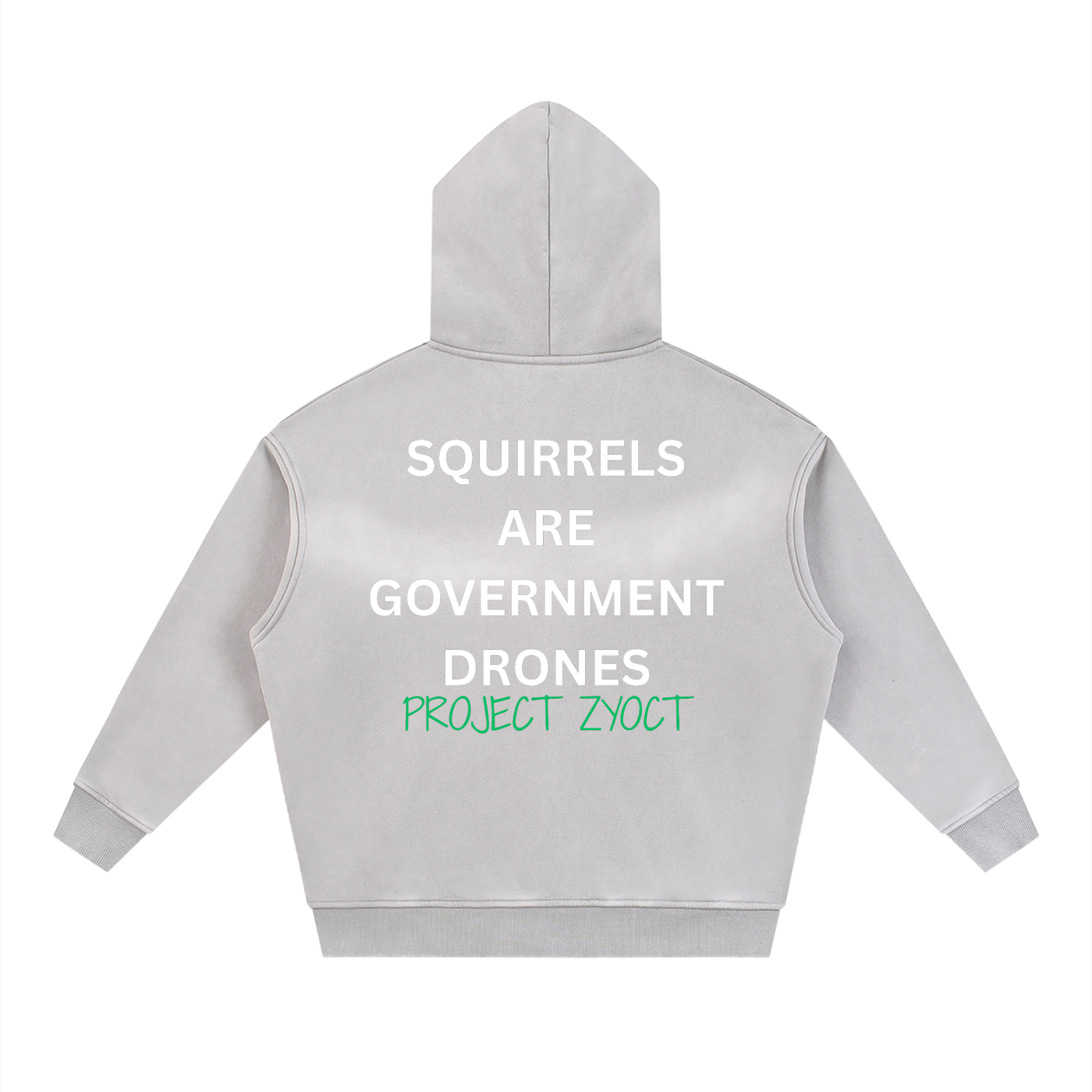 "Squirrels Are Government Drones" Faded Zipper Hoodie
