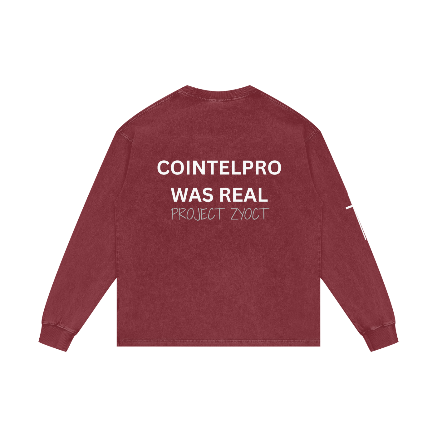 "COINTELPRO Was Real" Acid Wash Long Sleeve