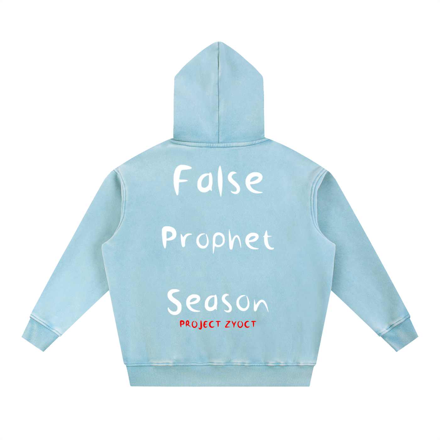 "False Prophet Season" Snow Wash Oversize Hoodie