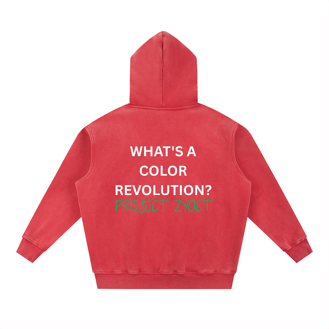 "What's a Color Revolution?" Snow Wash Oversize Hoodie