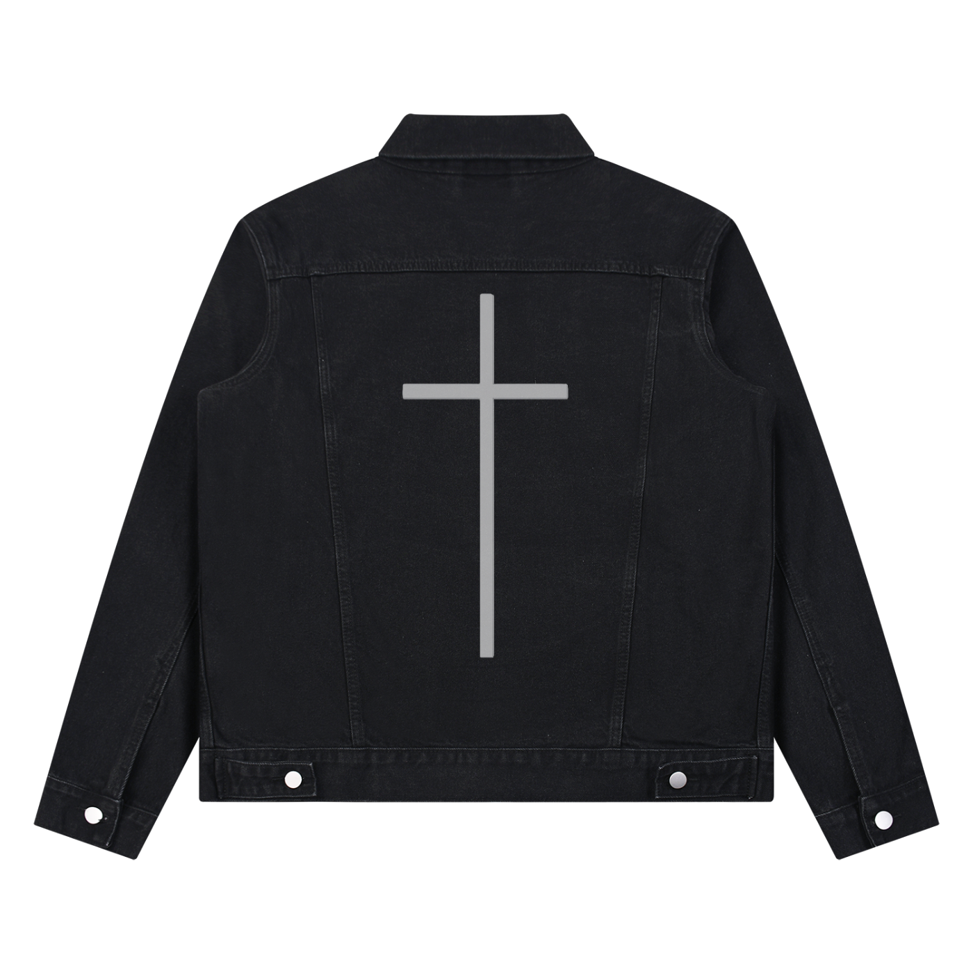Simple Cross Vintage Denim Jacket