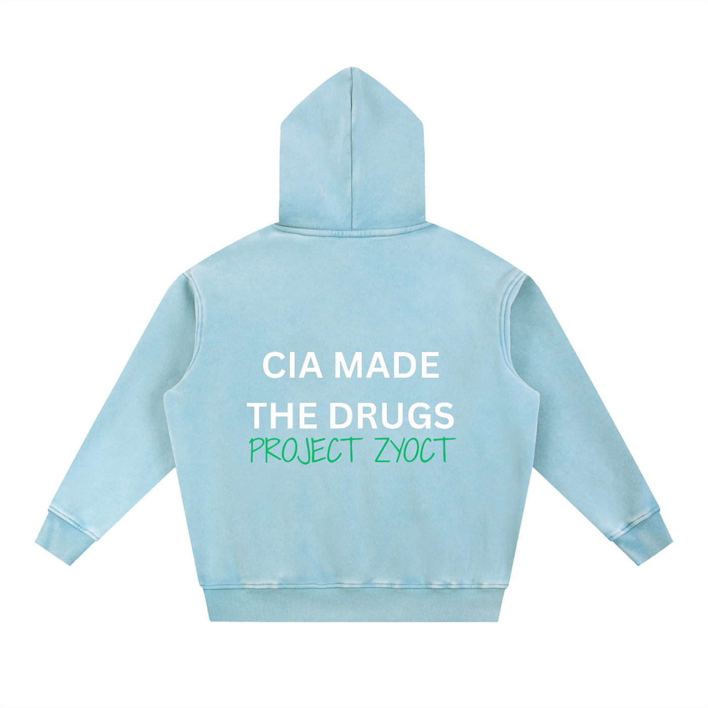 "CIA Made the Drugs" Snow Wash Oversize Hoodie