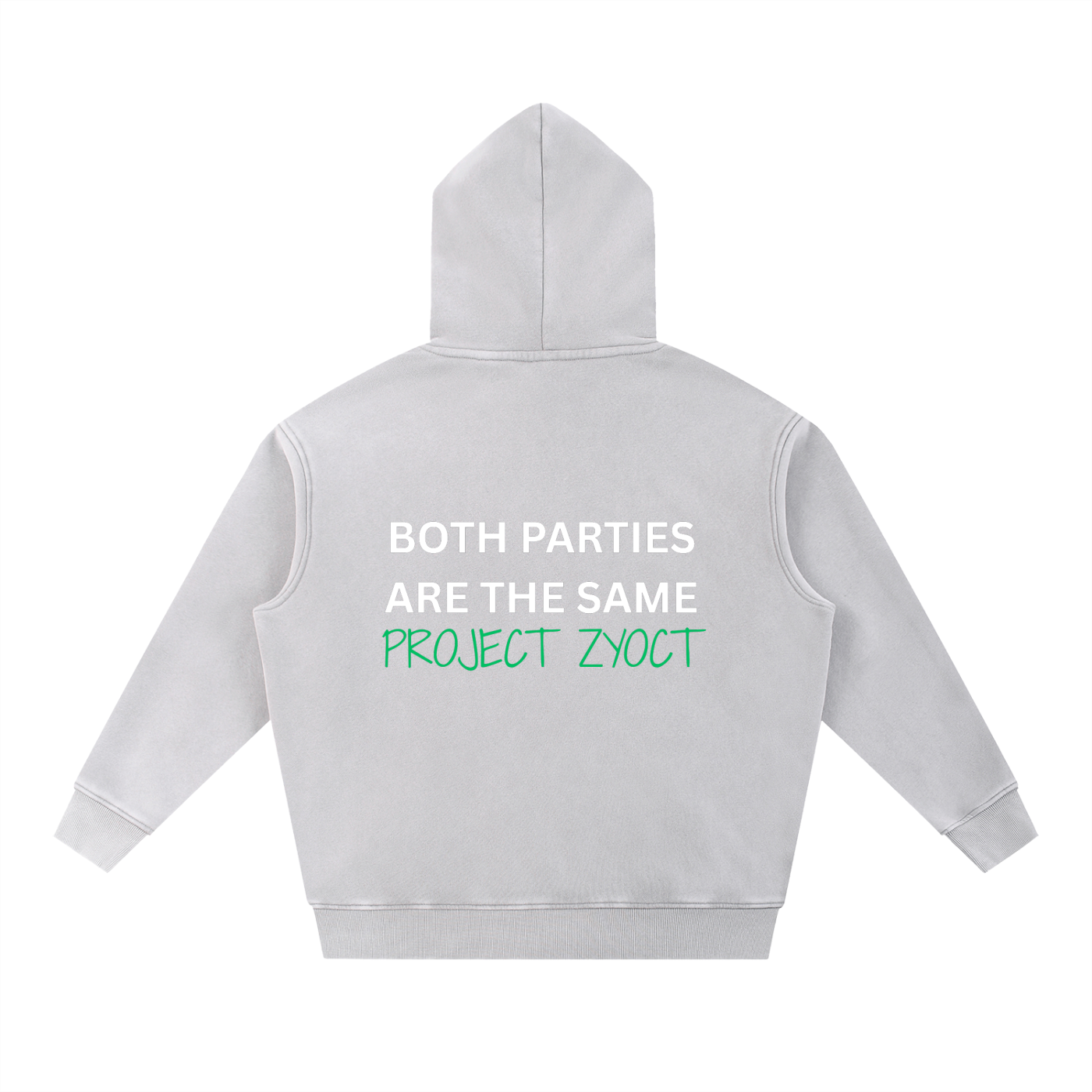 "Both Parties Are the Same" Snow Wash Oversize Hoodie