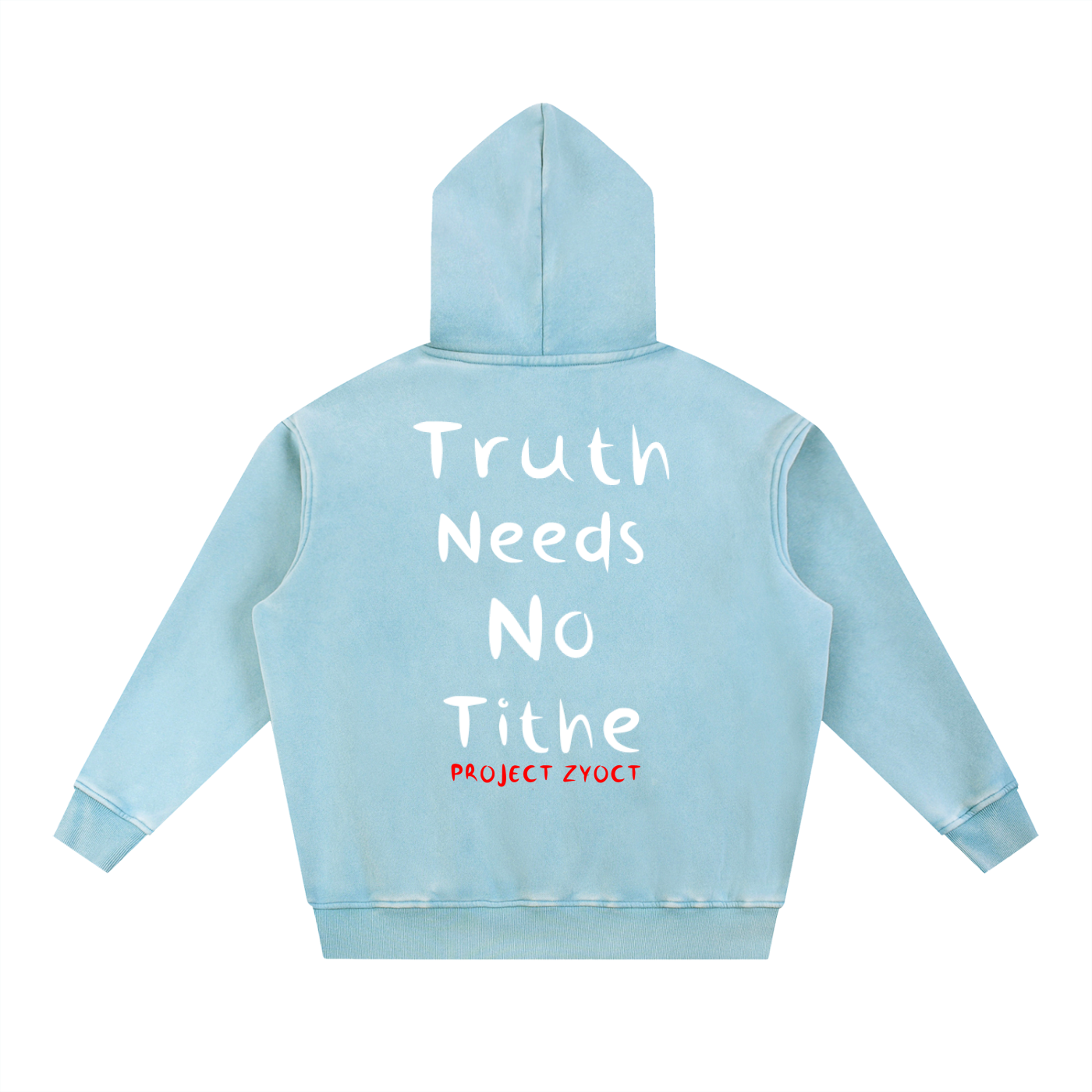 "Truth Needs No Tithe" Snow Wash Oversize Hoodie