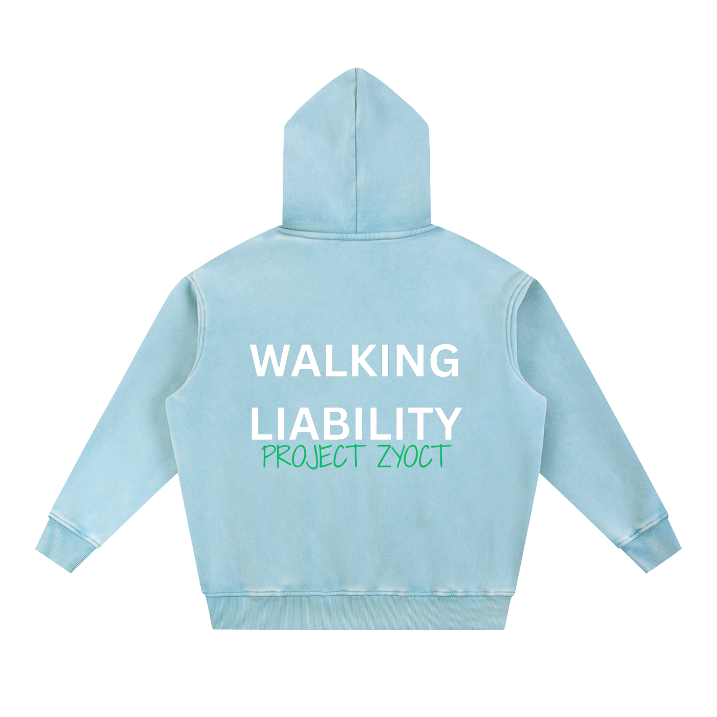 "Walking Liability" Snow Wash Oversize Hoodie