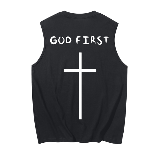 "GOD FIRST" Cotton Tank Top
