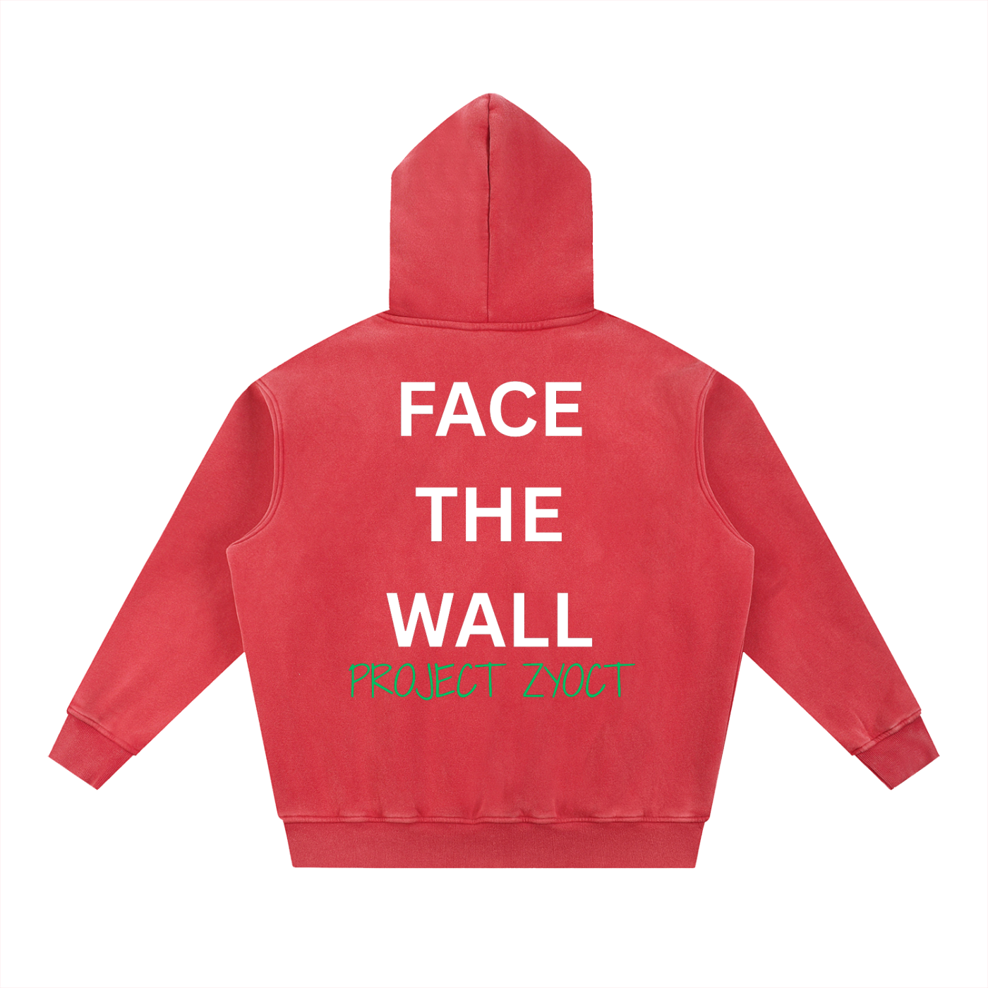 "Face the Wall" Snow Wash Oversize Hoodie