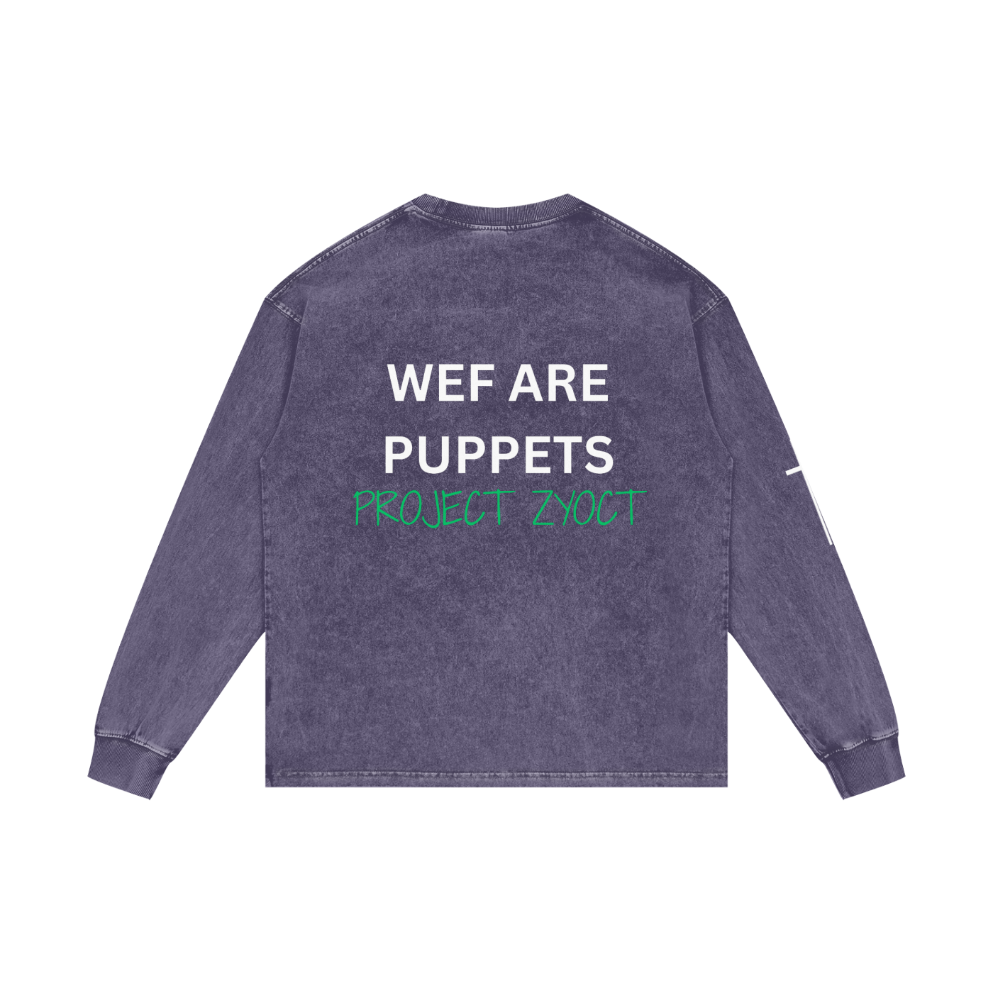 "WEF Are Puppets" Acid Wash Long Sleeve