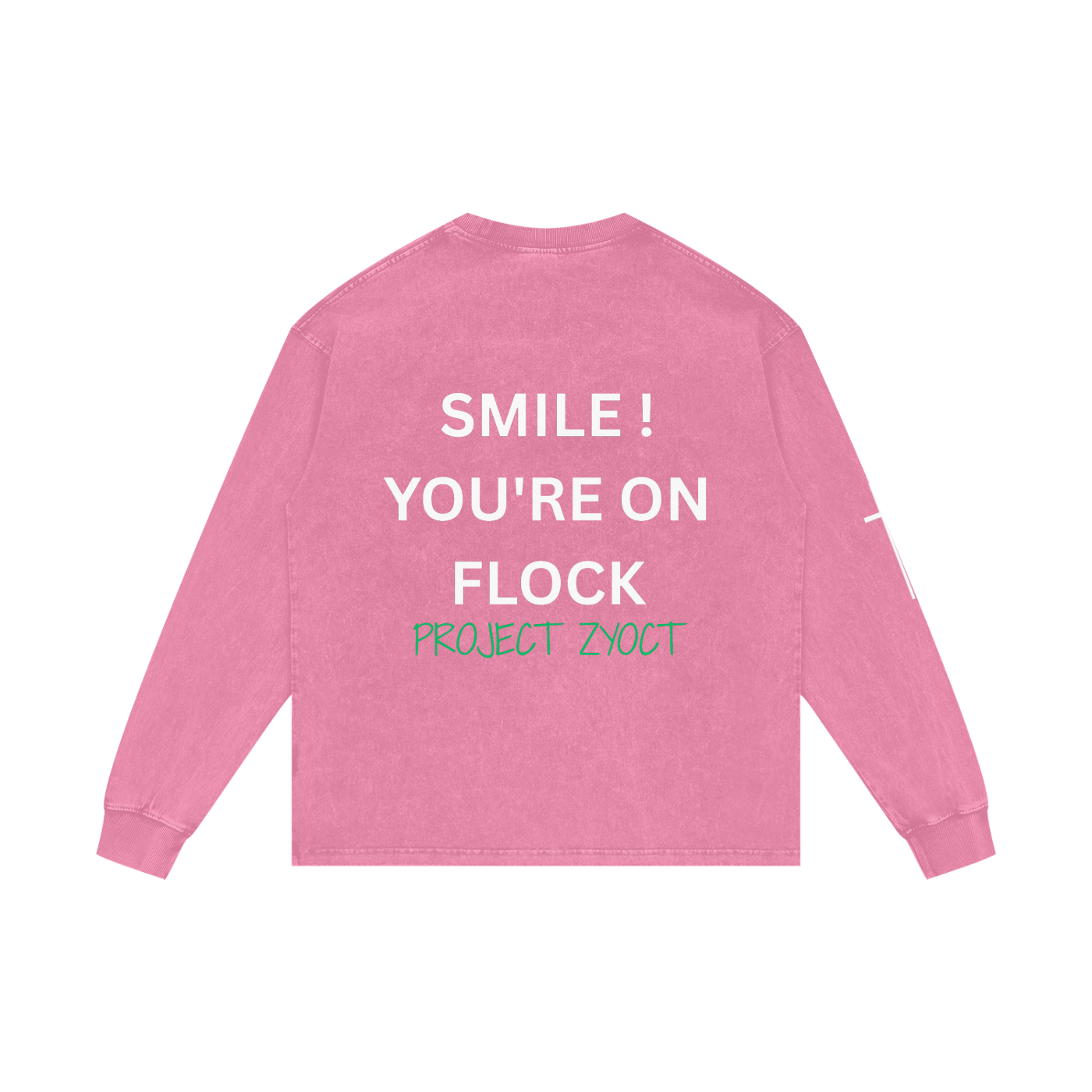 "Smile You're On Flock" Acid Wash Long Sleeve